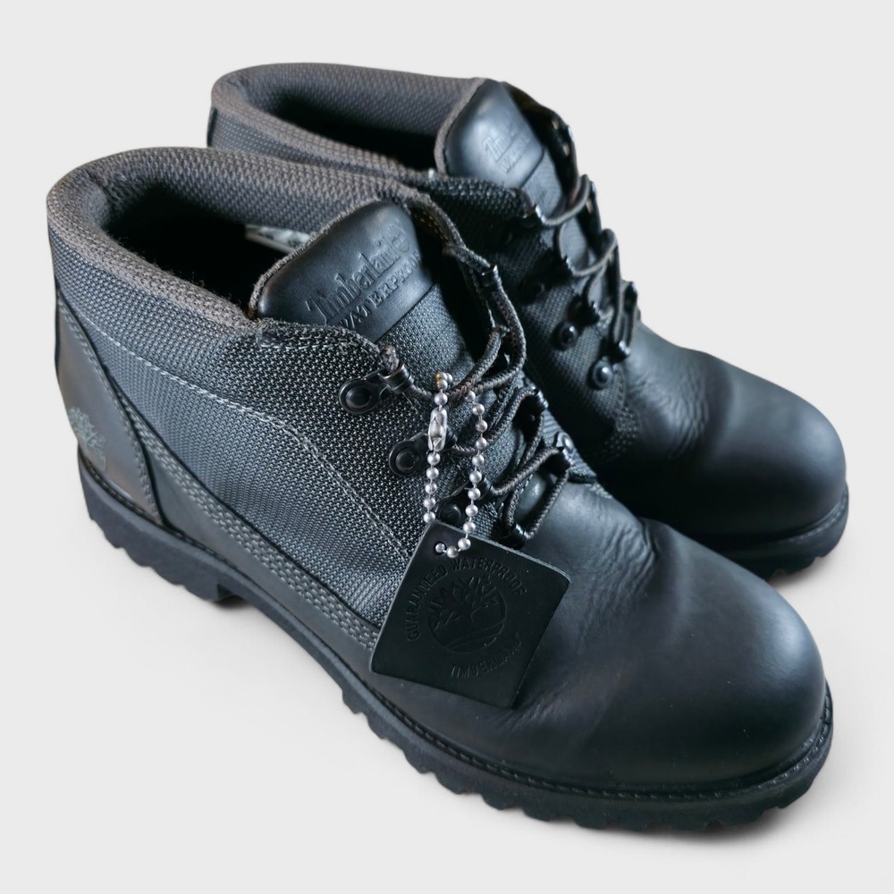 Timberland Campsite Mens Size 8 Triple Black Waterproof Leather Chukka Boots